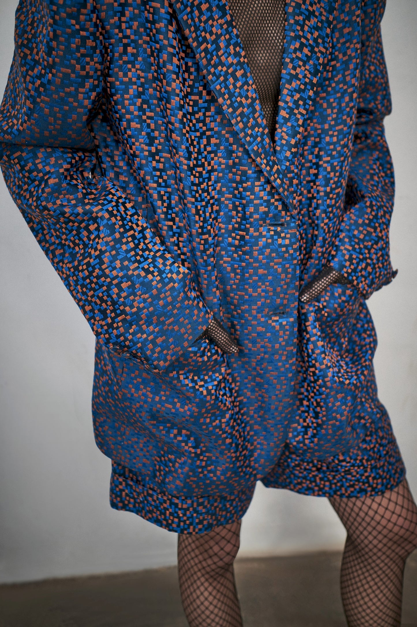 Blue Pixel Blazer with Shorts