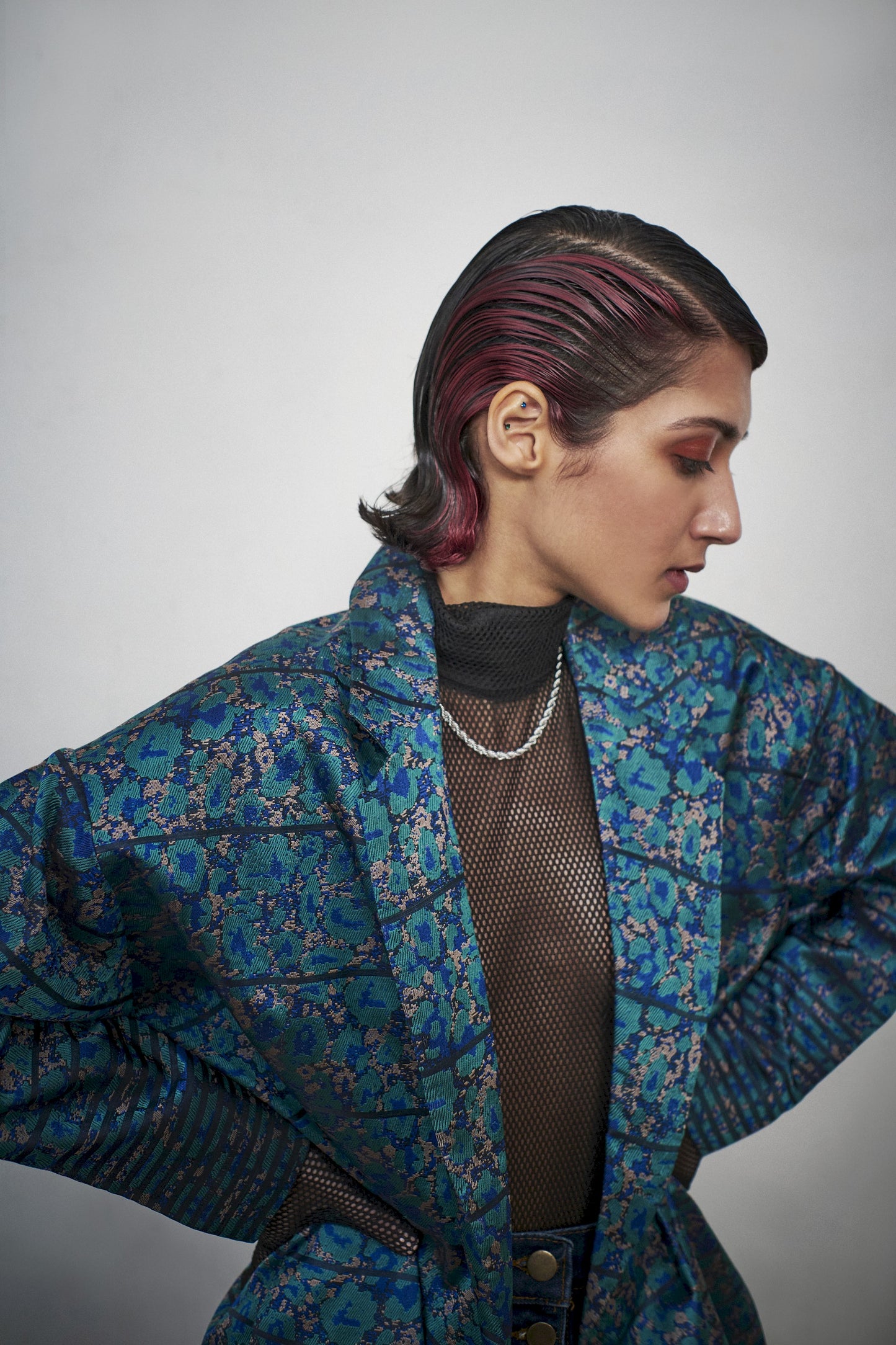 Blue Labyrinth Long Coat
