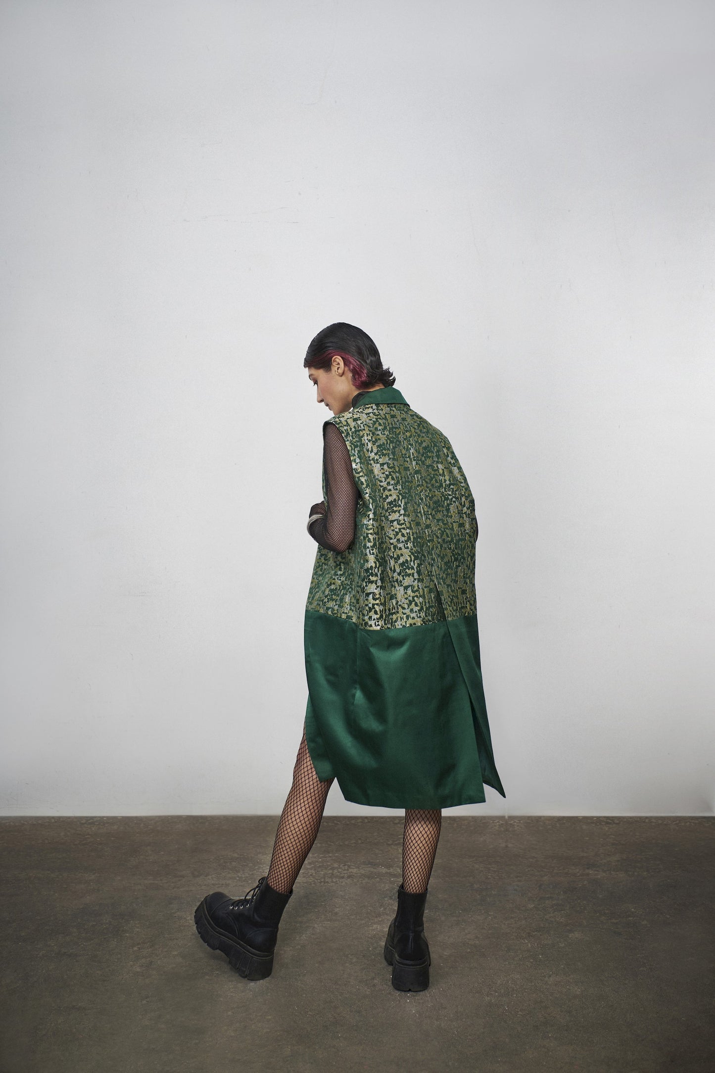 Megabyte Green Sleeveless Coat