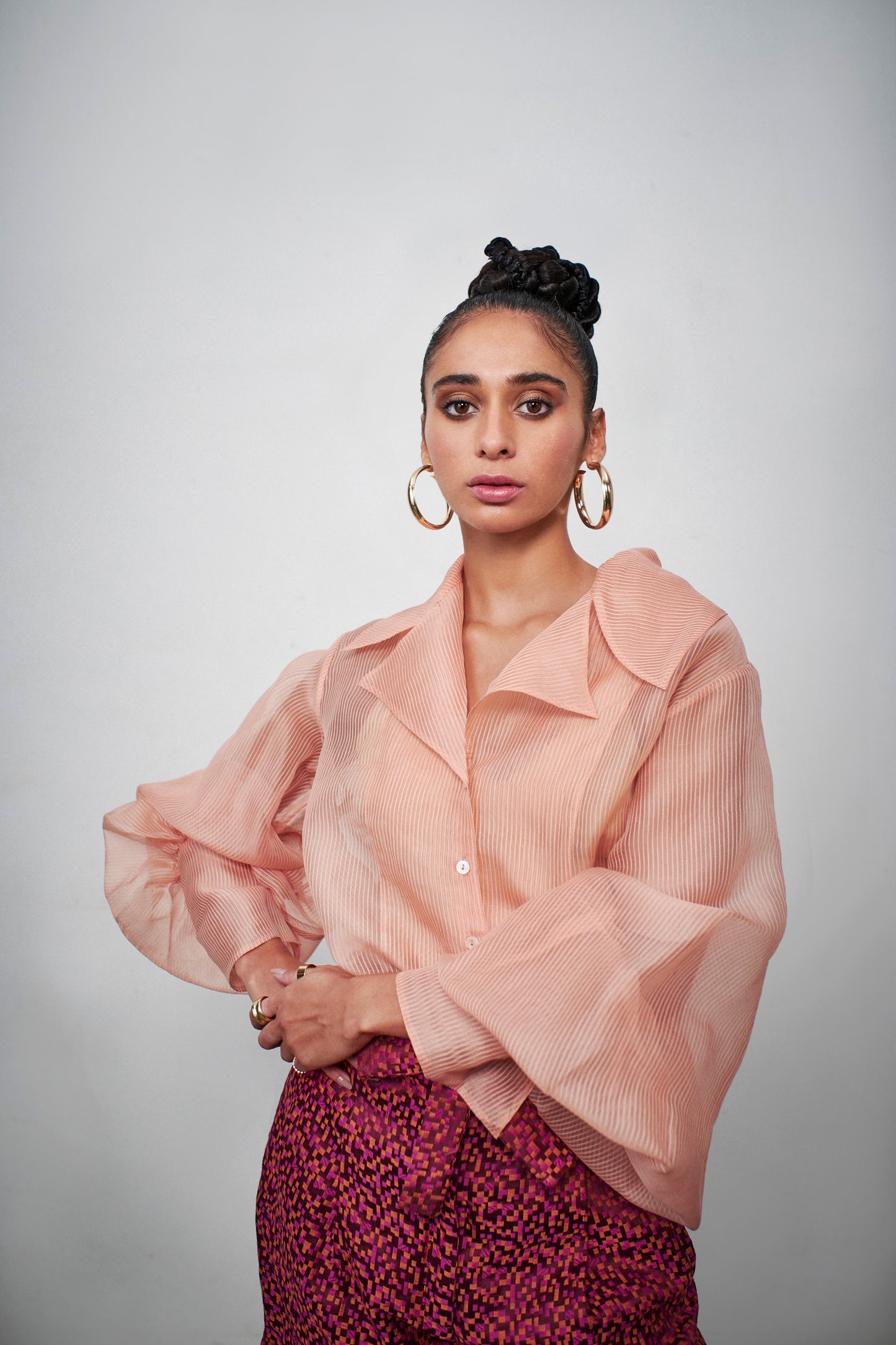 Peach Organza Shirt
