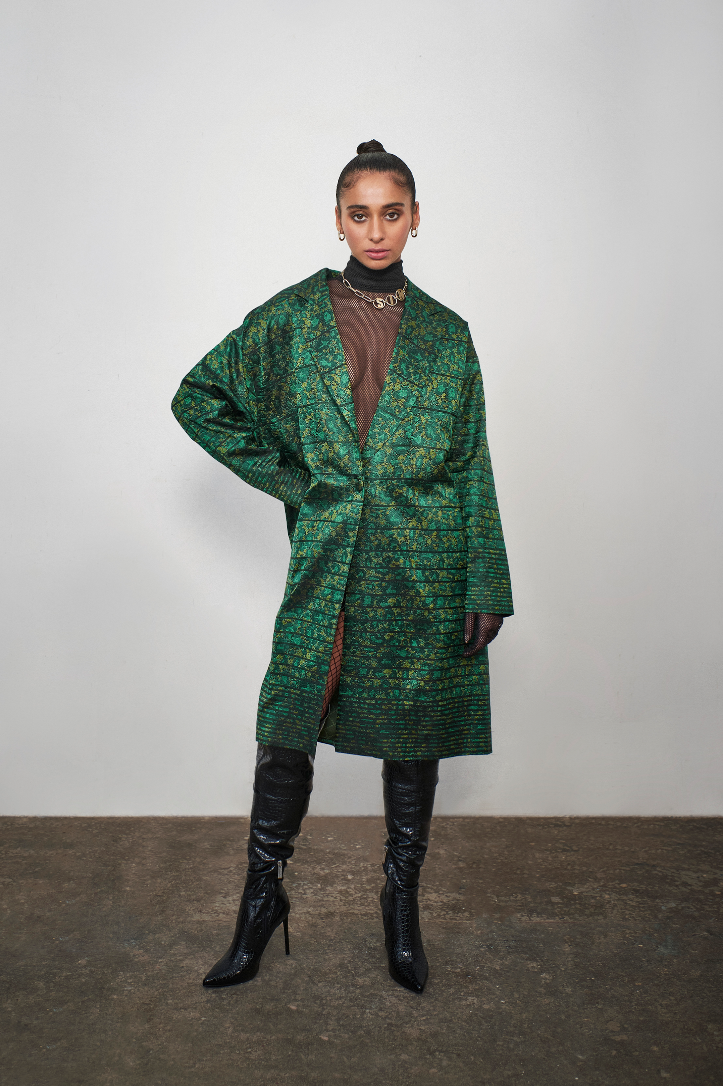 Green Labyrinth Long Coat