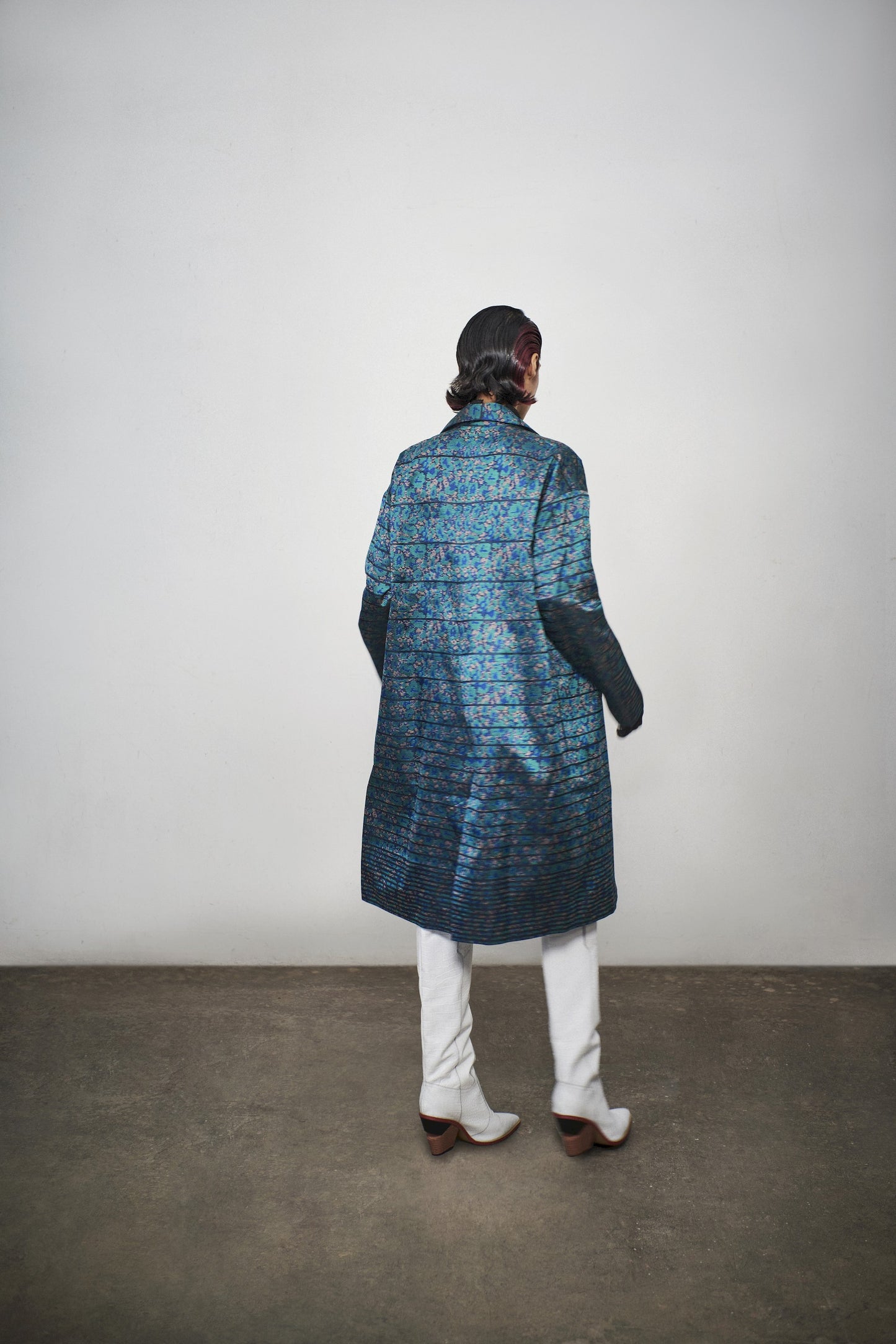 Blue Labyrinth Long Coat