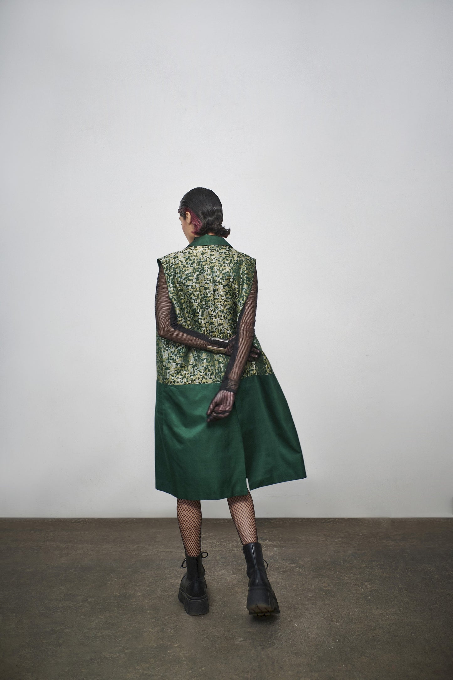 Megabyte Green Sleeveless Coat